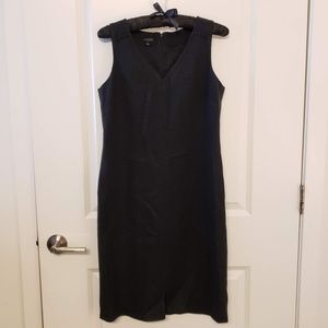 Talbots Black Sleeveless Burlap-Weave Sheath Dress